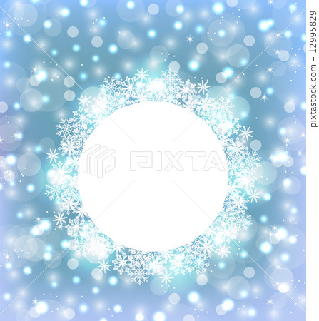 Christmas frame made in snowflakes on elegant glowing background Christmas frame made in snowflakes on elegant glowing background 12995829