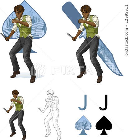 Jack of spades afroamerican brawling man Mafia card set Jack of spades afroamerican brawling man Mafia card set 12995911