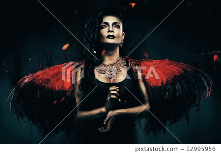dark angel transvestite with red wings 12995956