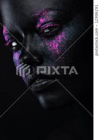 dark woman in pink powder dark woman in pink powder 12996291