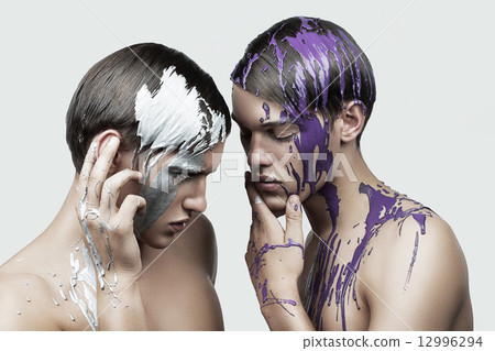 two men with paint two men with paint 12996294