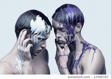 two cold men with paint two cold men with paint 12996387