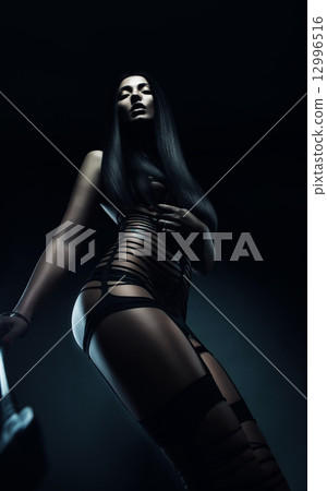 hot woman in black stripes hot woman in black stripes 12996516