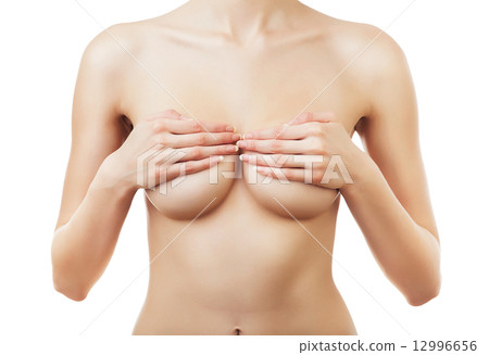 naked woman with hands on breasts 12996656