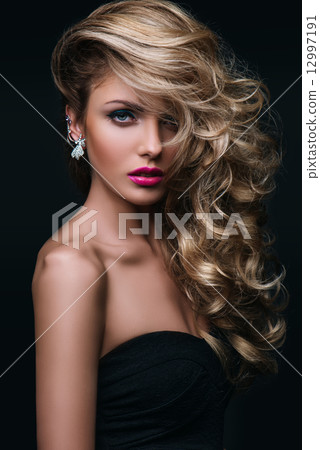 beauty girl blond hair curly beauty girl blond hair curly 12997191