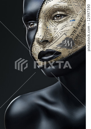 Art portret of a mysterious woman 12997390