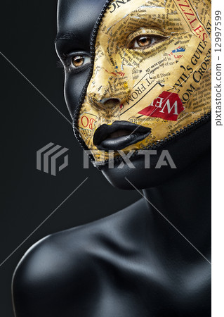 Art portret of a mysterious woman 12997599