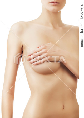 woman with hand on breast 12997610