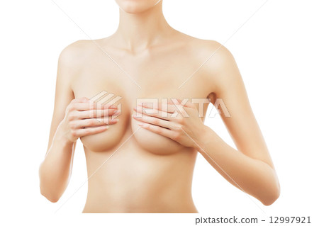 sensual woman with hands on breasts 12997921