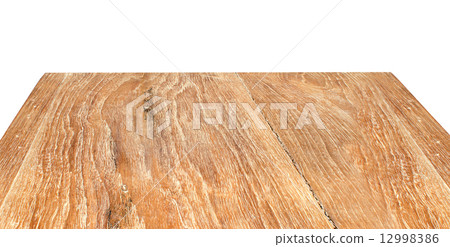 wooden table perspective isolated on white background 12998386