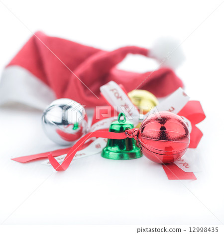 Colorful christmas decoration on white Colorful christmas decoration on white 12998435
