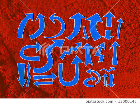 Arrow  and Hand drawn sketch arrows collection on wall texture b 13000145