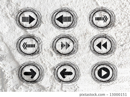Arrow  and Hand drawn sketch arrows collection on wall texture b 13000151