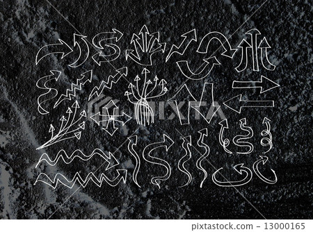 Arrow  and Hand drawn sketch arrows collection on wall texture b 13000165