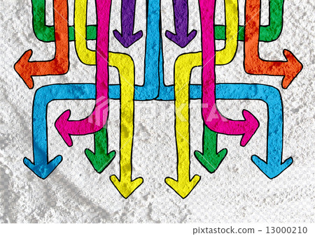 Arrow  and Hand drawn sketch arrows collection on wall texture b 13000210