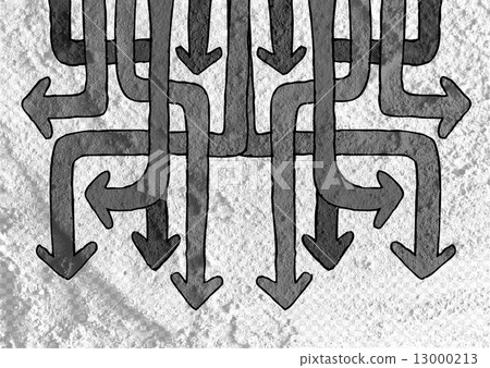 Arrow  and Hand drawn sketch arrows collection on wall texture b 13000213