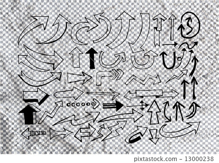 Arrow  and Hand drawn sketch arrows collection on wall texture b 13000238