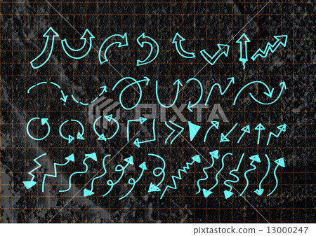 Arrow  and Hand drawn sketch arrows collection on wall texture b 13000247