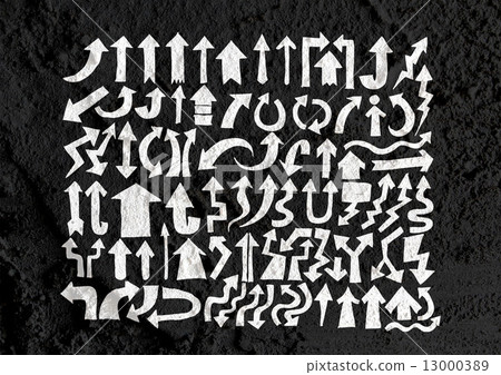 Arrow and Hand drawn sketch arrows collection on wall texture ba 13000389