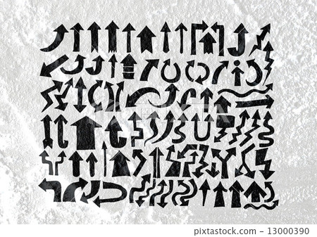 Arrow and Hand drawn sketch arrows collection on wall texture ba 13000390