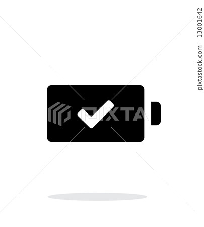 Charged battery simple icon on white background. 13001642