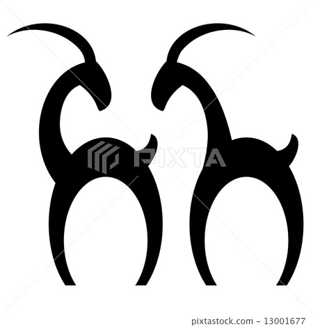 Two black goat silhouettes 13001677