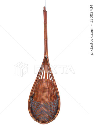 Empty wood weave plant pot isolated on white. Empty wood weave plant pot isolated on white. 13002434