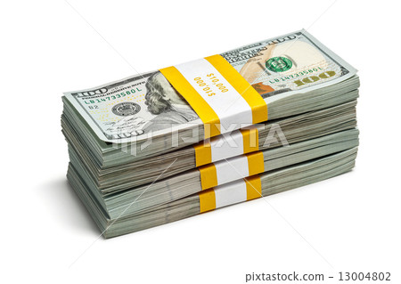 Bundles of 100 US dollars 2013 edition banknotes Bundles of 100 US dollars 2013 edition banknotes 13004802