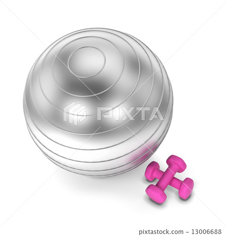 Fitness ball and dumbbell 13006688