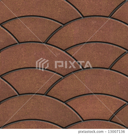 Brown Paving Slabs Laid as Semicircle. 13007136