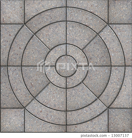 Gray Pavement Slabs in the Form of Circles. 13007137