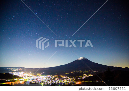 Mt. Fuji on a starry night 13007231