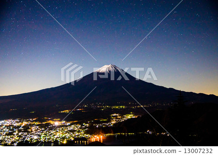 Mt. Fuji on a starry night Mt. Fuji on a starry night 13007232
