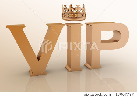 VIP abbreviation with a crown. 3D text 13007787