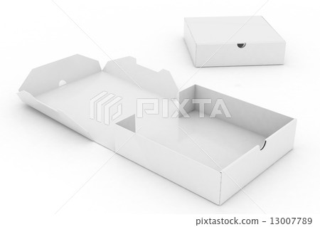 3d box for pizza isolated on white background 13007789