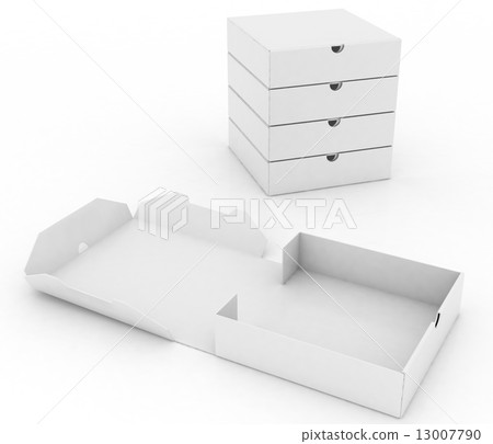 3d box for pizza isolated on white background 3d box for pizza isolated on white background 13007790