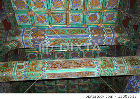 Temple of Heaven (Altar of Heaven)-- Inside the Hall of Prayer for Good Harvests, Beijing, China Temple of Heaven (Altar of Heaven)-- Inside the Hall of Prayer for Good Harvests, Beijing, China 13008518