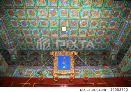 Temple of Heaven (Altar of Heaven)-- Inside the Hall of Prayer for Good Harvests, Beijing, China 13008520