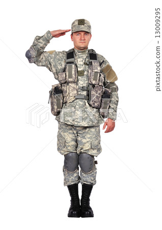 U.S. soldier salutes 13009295