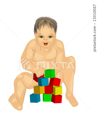 baby with cubes 13010087