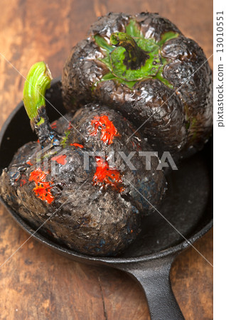charcol scorched fresh bell peppers 13010551