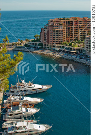 Yachts and apartments in port Fontvielle in Monte Carlo 13010782