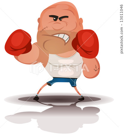 Cartoon Angry Boxer Champion 13011046