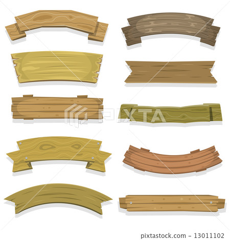 Cartoon Wood Banners And Ribbons Cartoon Wood Banners And Ribbons 13011102