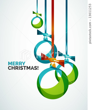 Merry Christmas card - abstract ball, bauble Merry Christmas card - abstract ball, bauble 13011253
