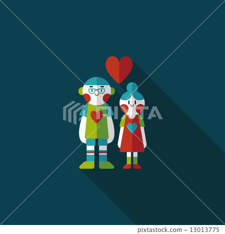 Valentine's day couple flat icon with long shadow,eps10 Valentine's day couple flat icon with long shadow,eps10 13013775