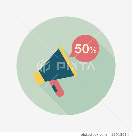 shopping sale announcement flat icon with long shadow,eps10 shopping sale announcement flat icon with long shadow,eps10 13013914