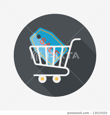 shopping cart flat icon with long shadow,eps10 - Stock Illustration ...