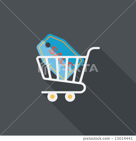 shopping cart flat icon with long shadow,eps10 shopping cart flat icon with long shadow,eps10 13014441