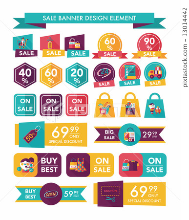 shopping sale banner flat design background set, eps10 shopping sale banner flat design background set, eps10 13014442